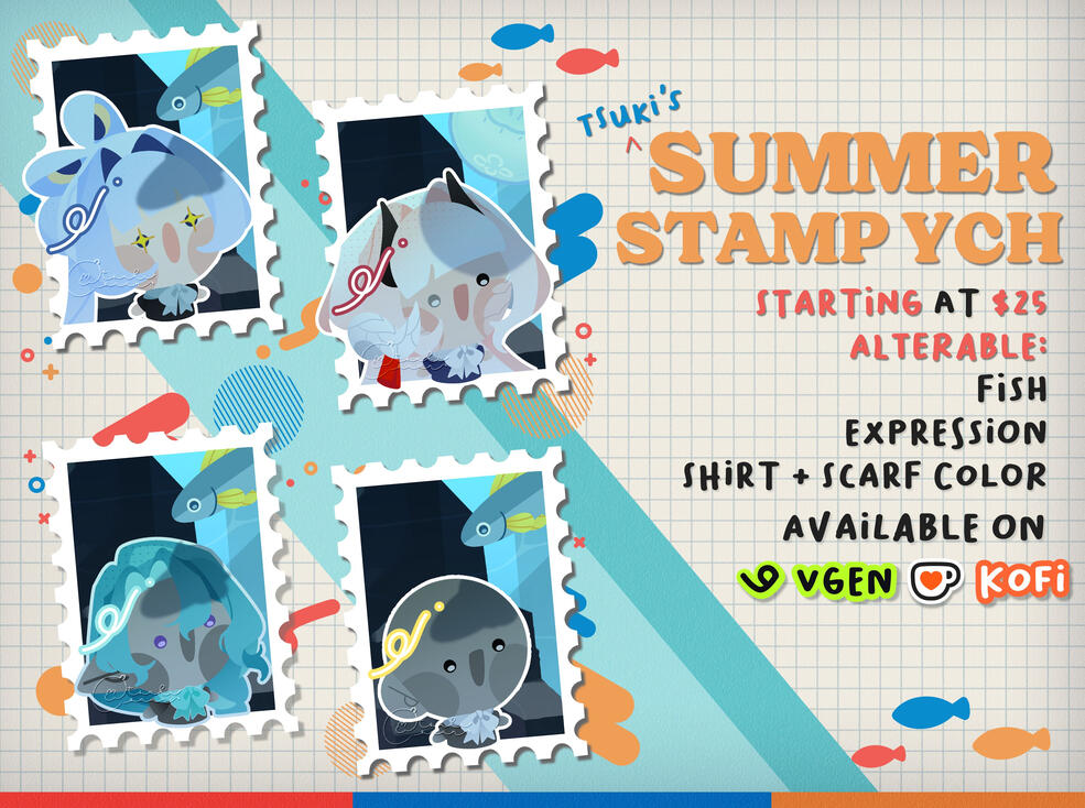 summer stamp ych