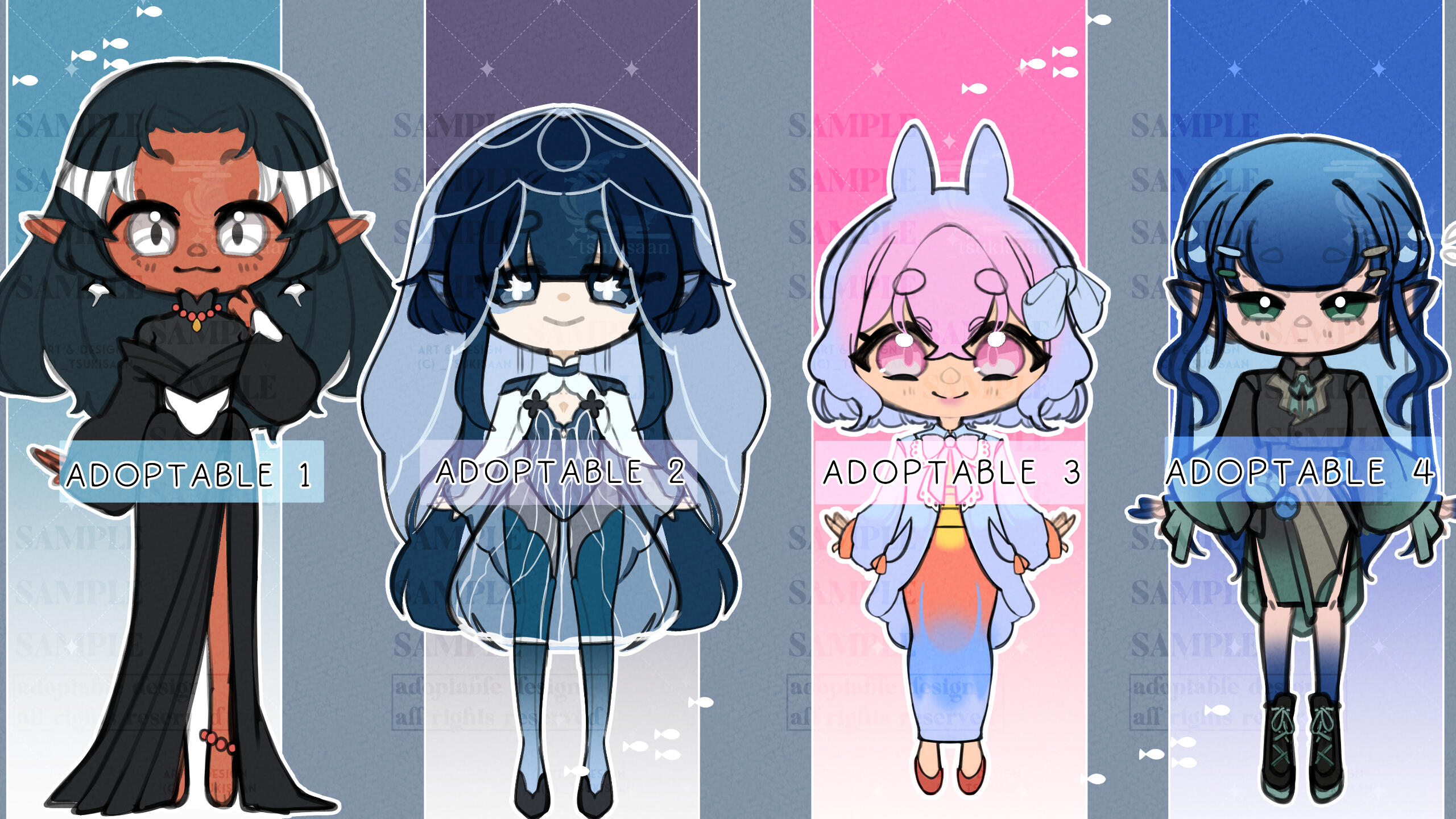 manta ray || moon jelly || sea angel || coelacanth